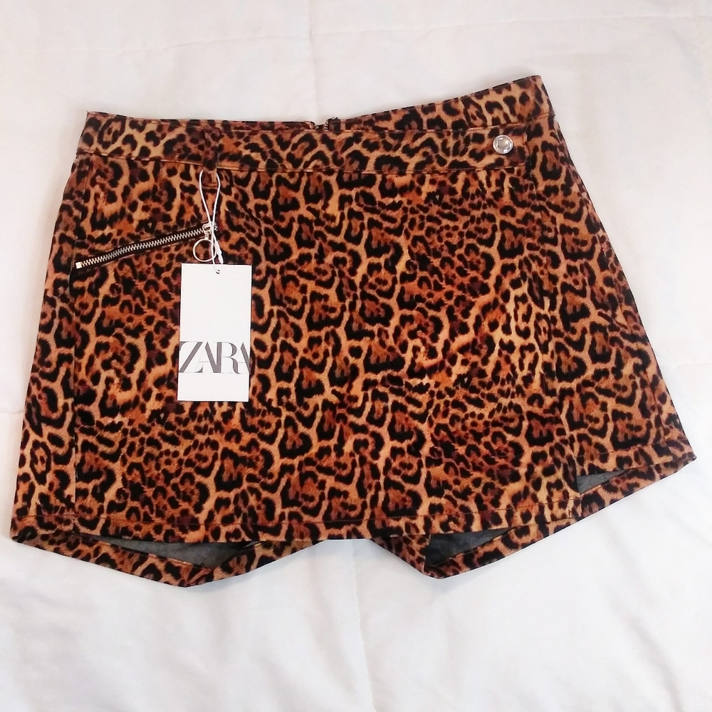 ZARA animal cheetah print skirt L
